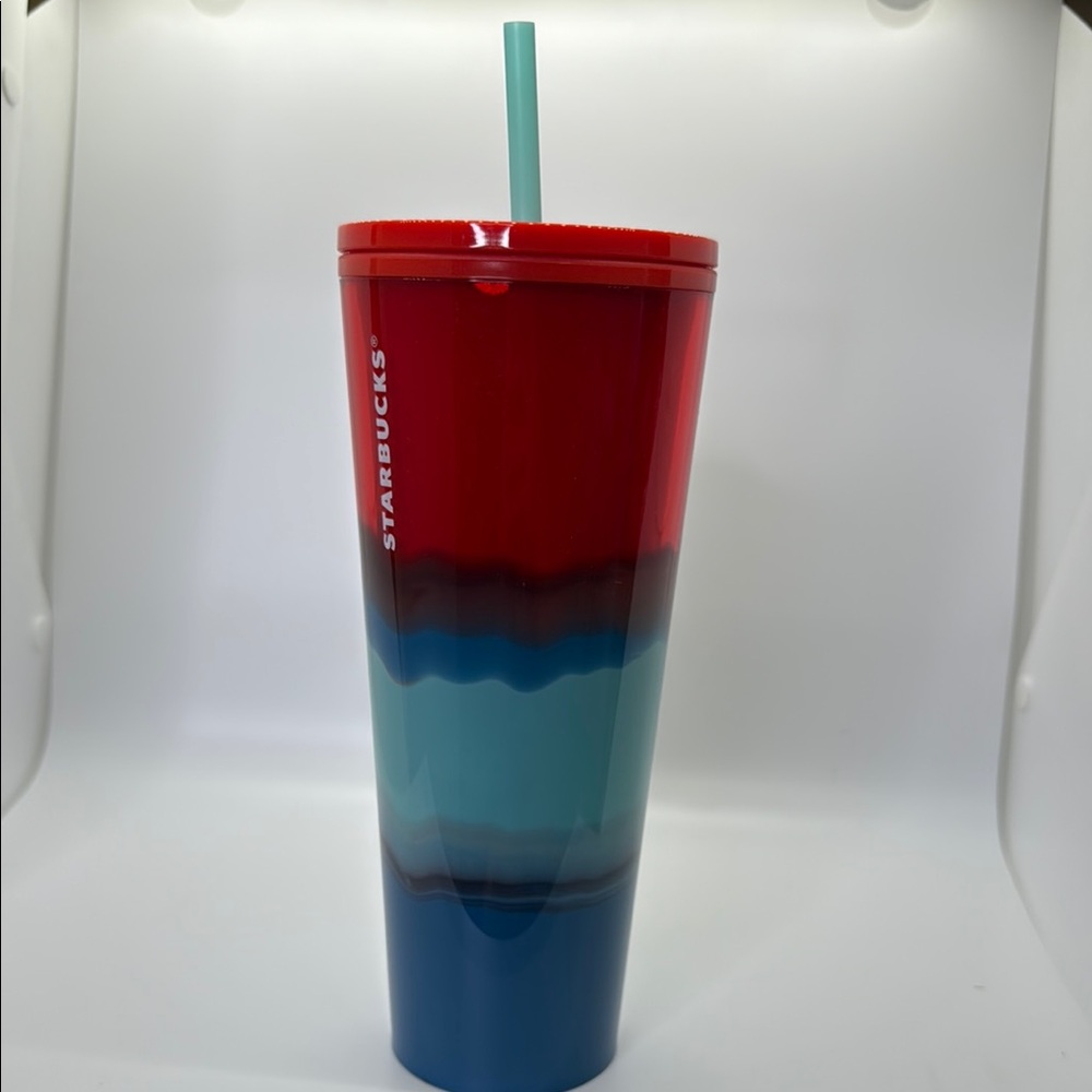 Starbucks Red and Teal Gradient Tumbler | Starbucks Tumbler